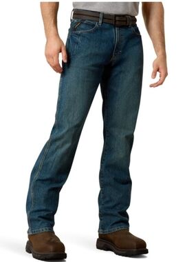 Ariat Men's Straight Jeans in Dark Blue Wash